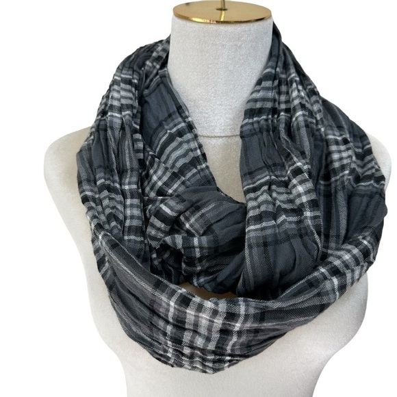 J. Jill Gray Plaid Infinity Scarf - Picture 1 of 5